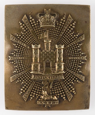 Lot 467 - Inniskilling. A Victorian Irish 27th Foot brass shoulder plate