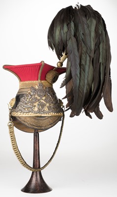 Lot 470 - Irish Lancers. A fine Victorian officers' lance cap of the 5th Royal Irish Lancers