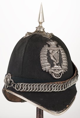 Lot 493 - Royal Irish Rifles. A Victorian home service blue cloth helmet, circa 1881-1901