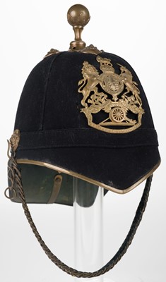 Lot 481 - Royal Army Medical Corps. An Edwardian home service blue cloth helmet