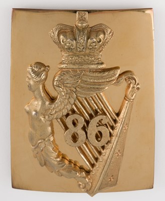 Lot 484 - Royal County Down. A Victorian Irish 86th Foot gilt metal shoulder belt plate
