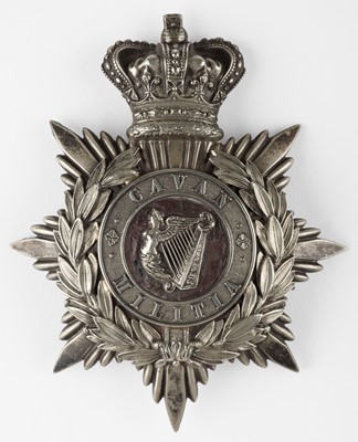 Lot 455 - Cavan Militia. A rare Victorian officer's helmet plate
