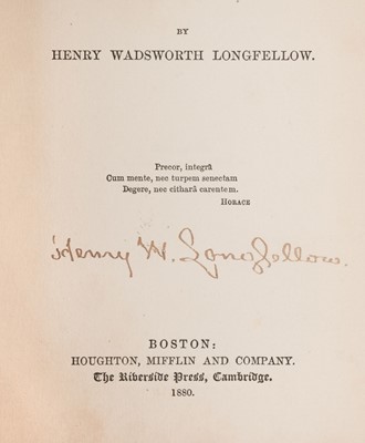 Lot 236 - Longfellow (Henry Wadsworth, 1807-82). Ultima Thule, 1st edition, signed, 1880