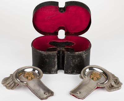 Lot 462 - Epaulettes. A pair of Victorian silver bullion epaulettes