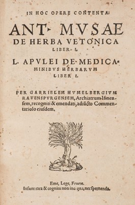 Lot 240 - Musa (Antonius). In hoc opere contenta, 1537