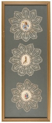 Lot 125 - Potter (Beatrix, 1866-1943). Set of 6 hand-painted doilies after Beatrix Potter, circa 1920
