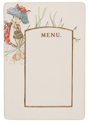 Lot 127 - Potter (Beatrix, 1866-1943, after). A set of six watercolour menu holders