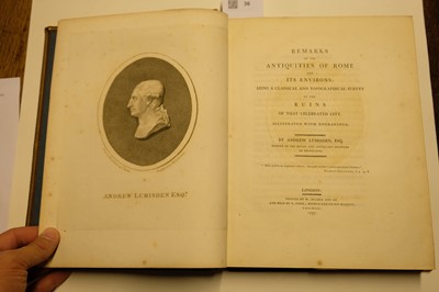 Lot 36 - Lumisden (Andrew). Remarks on the Antiquities of Rome and its Environs..., 1797