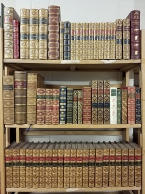 Lot 418 - Bindings. A large collection of mostly 19th Century gilt decorated leather bindings, approximately 110 volumes