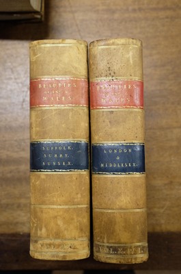 Lot 4 - Britton (John & Edward Brayley). The Beauties of England and Wales, 24 vols 1801-15