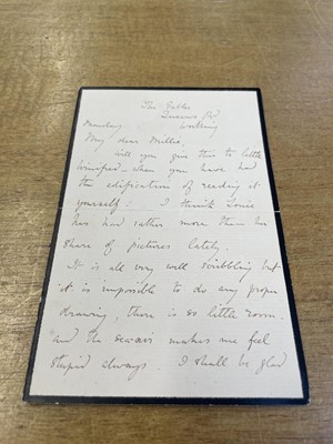 Lot 95 - Potter (Beatrix). Autograph Letter Signed, [summer, 1906]