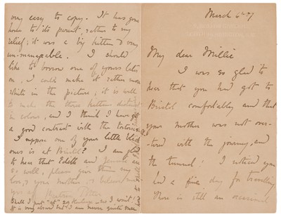 Lot 99 - Potter (Beatrix). Autograph Letter Signed, 6 March 1907