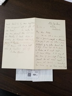 Lot 101 - Potter (Beatrix). Autograph Letter Signed, 23 December 1913