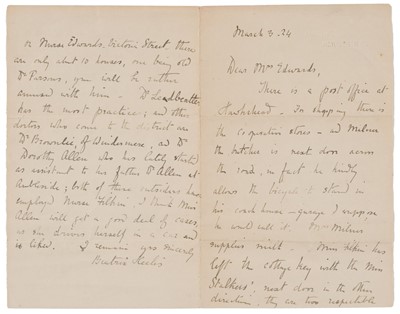 Lot 103 - Potter (Beatrix). Autograph Letter Signed, 3 March 1924