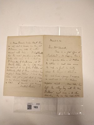 Lot 103 - Potter (Beatrix). Autograph Letter Signed, 3 March 1924