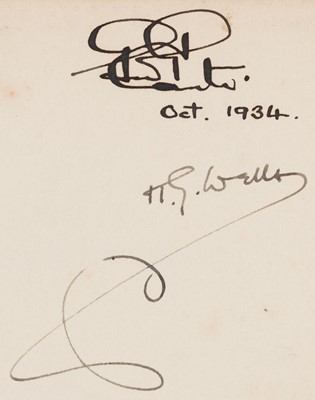 Lot 424 - Wells (H. G.). Experiment in Autobiography, 2 volumes, 1st edition, London: Victor Gollancz, 1934