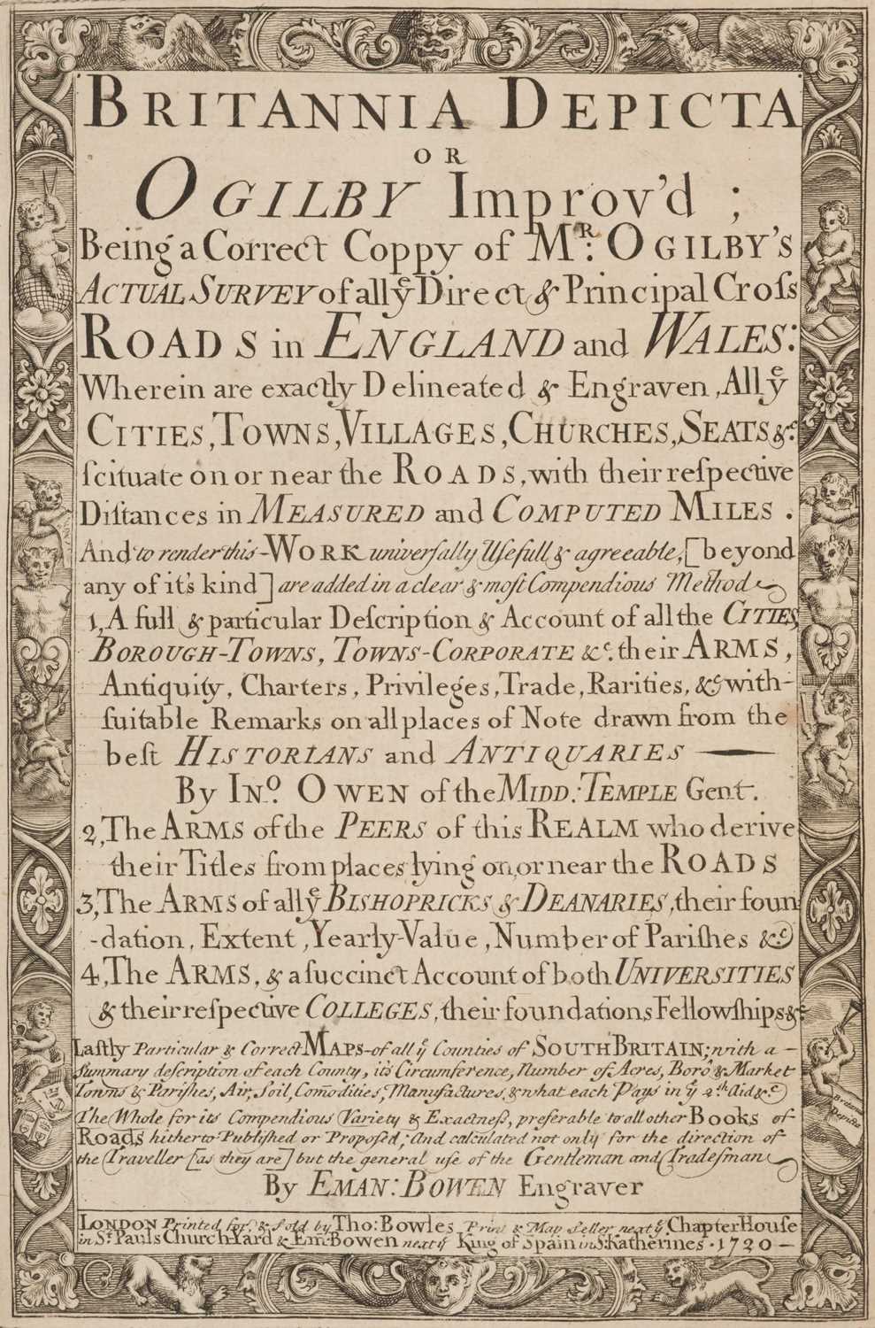 Lot 31 - Owen (J. & E. Bowen). Britannia Depicta...,1st edition, London: 1720