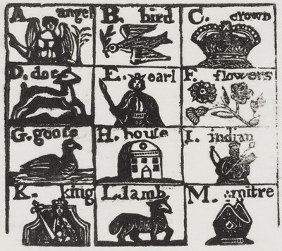 Lot 167 - English School. Alphabet Block for letters A to M, late 17th century