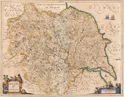 Lot 112 - Jansson (Jan). Three County Maps: Yorkshire, Suffolk and Shropshire & Staffordshire, circa 1650