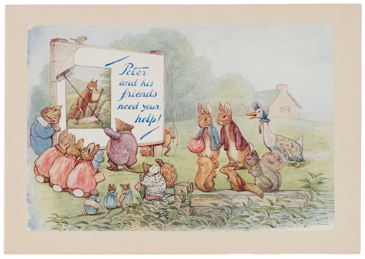 Lot 104 - Potter (Beatrix). ‘Peter and his friends need your help!’, first issued in 1924/1925