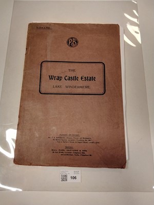 Lot 106 - Wray Castle Estate. Illustrated Particulars, with Plan and Conditions of Sale..., 1928