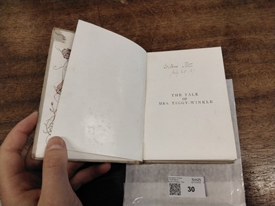Lot 30 - Potter (Beatrix). The Tale of Mrs. Tiggy-Winkle, circa 1930, signed
