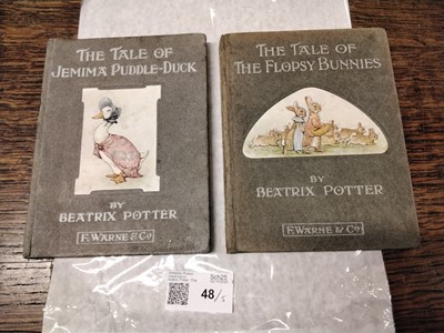 Lot 48 - Potter (Beatrix). The Tale of Jemima Puddle-Duck, 1st edition, 1908..., and others