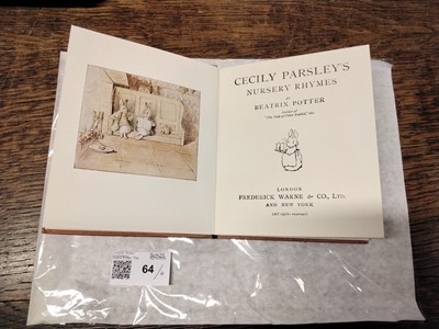 Lot 64 - Potter (Beatrix). The Story of Miss Moppet, 1916..., and others