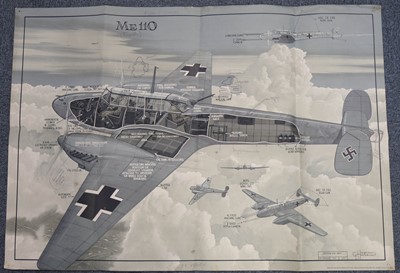 Lot 26 - Davis (George Horace, 1881-1963). Messerschmitt ME 110, HMSO, c. 1941, lithographic cutaway poster