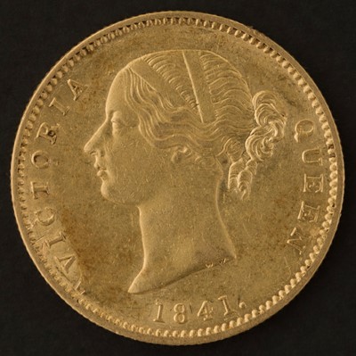 Lot 203 - The Uniform Coinage of India, East India Company, Victoria (1837-1901), 1 Mohur, 1841, gold coin