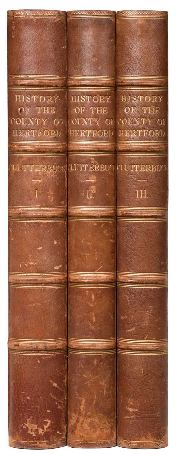 Lot 8 - Clutterbuck (Robert). The History and Antiquities of the County of Hertford, 3 vols., 1815-27
