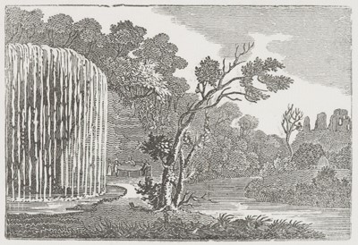 Lot 162 - Attributed to Thomas Bewick (1753-1828).. Waterfall Landscape