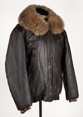 Lot 133 - Flying jacket. A high altitude brown leather flying jacket belonging to Ray Hanna