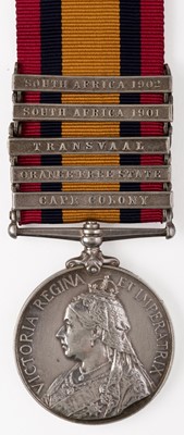 Lot 224 - Queen's South Africa Medal, 1899-1902, 5 clasps (5132 Pte J. Somers. 5th Lancers)