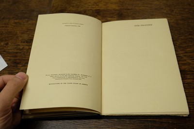 Lot 725 - Gibran (Kahlil). The Prophet, 1st edition, 1923
