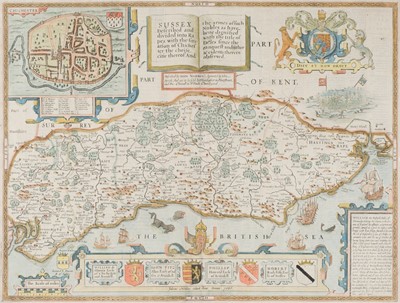 Lot 231 - Sussex. Speed (John), Sussex Described and divided into Rapes..., 1676