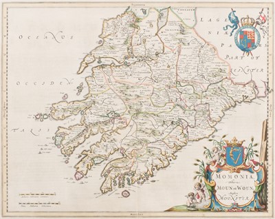 Lot 211 - Ireland. Blaeu (Johann). Momonia, Hibernice Moun et Woun; Anglice Mounster, circa 1654