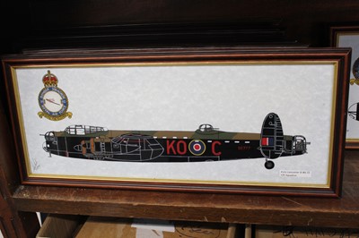 Lot 4 - Aircraft glass profiles. 16 side aircraft profile paintings by Steven Foster