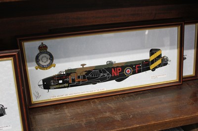 Lot 4 - Aircraft glass profiles. 16 side aircraft profile paintings by Steven Foster