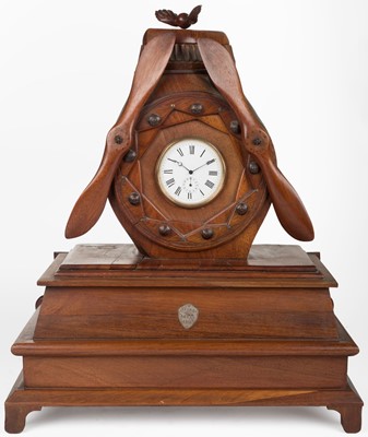 Lot 113 - Stonehenge Aerodrome. A WWI RFC mahogany propeller clock, circa 1918
