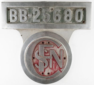 Lot 169 - French Railway. A French SNCF locomotive plate - class BB-25680