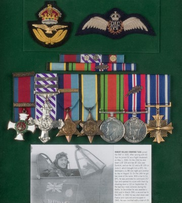 Lot 112 - Stanford-Tuck (Robert, Wing Commander). A facsimile display set of medals and other related items
