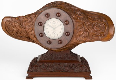 Lot 84 - Propeller clock. A fine WWI period carved propeller clock