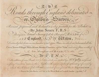 Lot 82 - Senex (John). The Roads Through England Delineated or, Ogilby's Survey, revised..., 1759