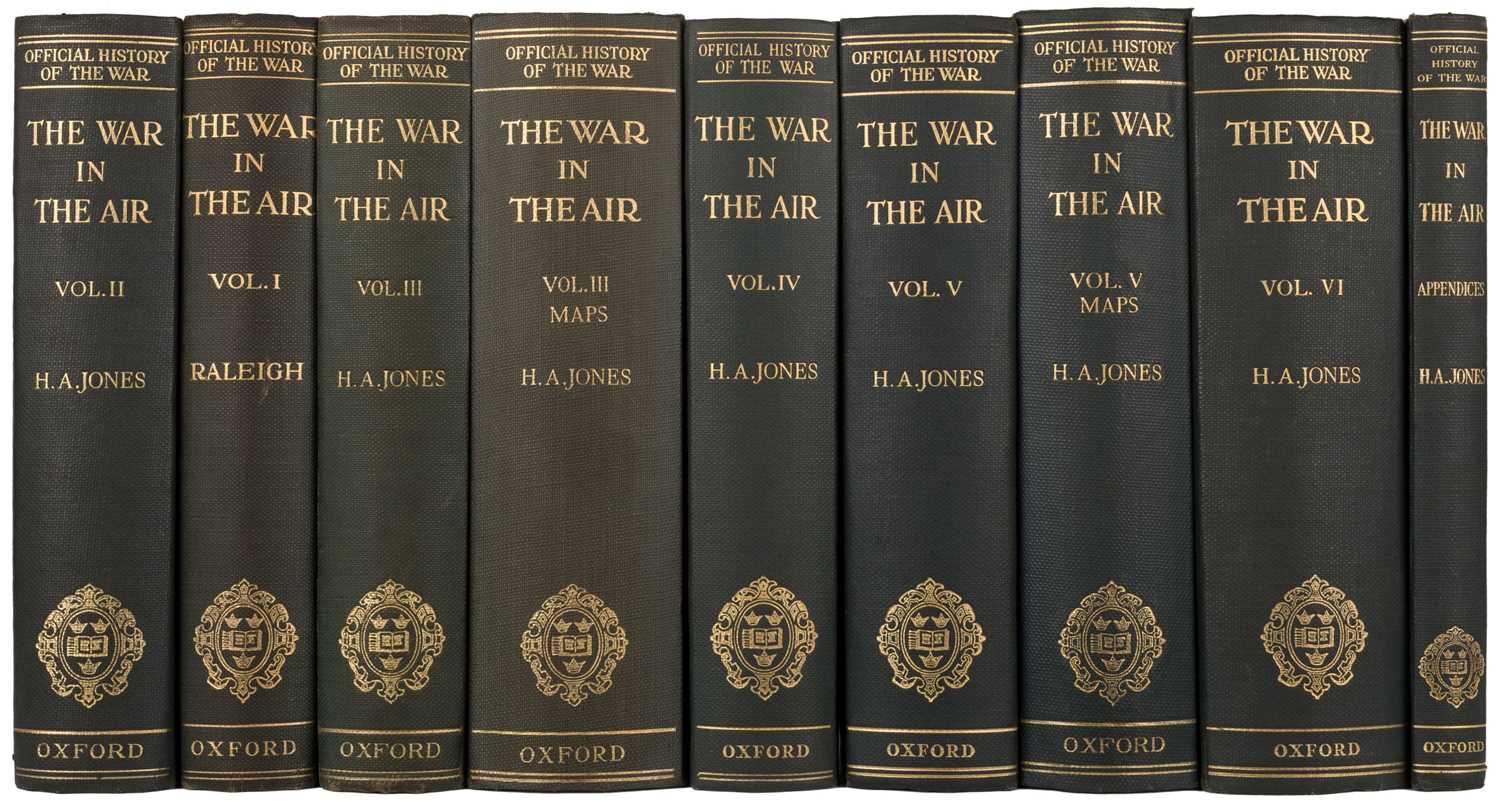 Lot 45 - Raleigh (Walter & H. A. Jones). The War in the Air, 9 volumes, 1922-37