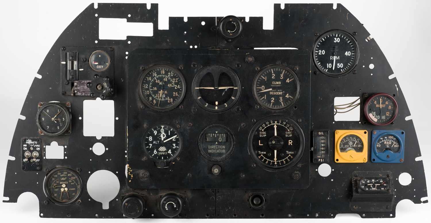 Simple Instrument Panel Lot 72 - Instrument panel. A Spitfire instrument panel