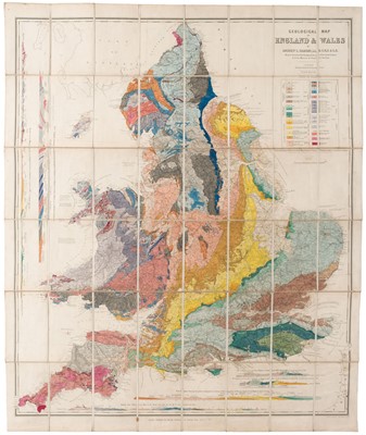 Lot 187 - England & Wales. Ramsay (A. C.), Geological map of England & Wales, Edward Stanford, March 1st 1877