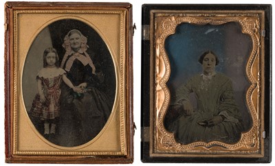Lot 27 - Cased Images. A group of fourteen family portraits, c. 1860s