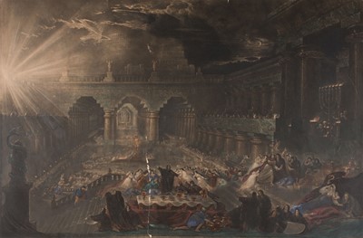 Lot 280 - Martin (John). Belshazzar's Feast, [1832], engraving with contemporary hand-colouring