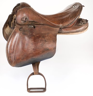 Lot 327 - Wehrmacht. A WWII German army leather horse saddle